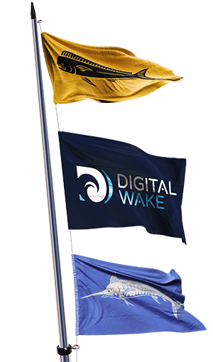 Flags of Digital Wake, a San Antonio Digital Agency utilizing Interactive Technology and specializing in responsive website design