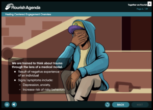 Flourish Agenda Healing Centered Engagement Courseware HCE Overview Module Animated Storytelling